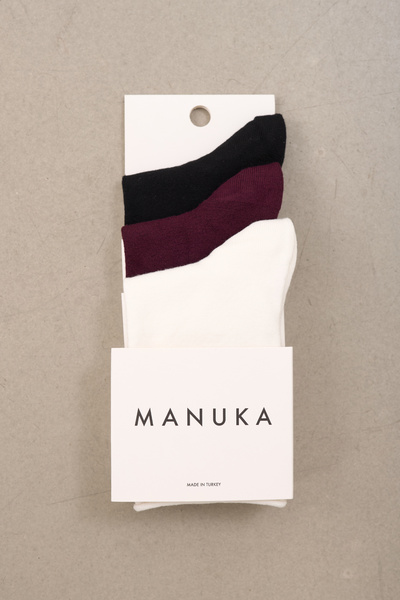 Manuka ΣΕΤ 3 ΚΑΛΤΣΕΣ ΜΑΥΡΟ-ΜΠΟΡΝΤΟ-ΕΚΡΟΥ
