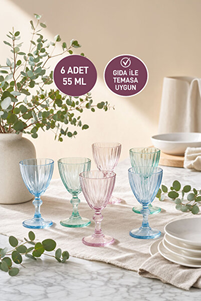 SELKA HOME Sophia 6'lı Kahve Yanı Kadeh Seti 55 ML