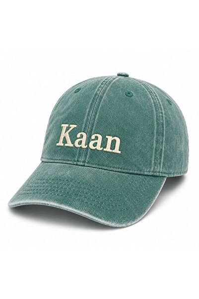 Tesbihname İsme Özel Nakışlı Haki Vintage Stil Eskitme Kumaş Ayarlanabilir Un...