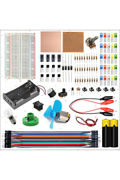 Genel Markalar Breaboard Temel Elektrik ve Elektronik Eğitim Set (Lamba Motor...