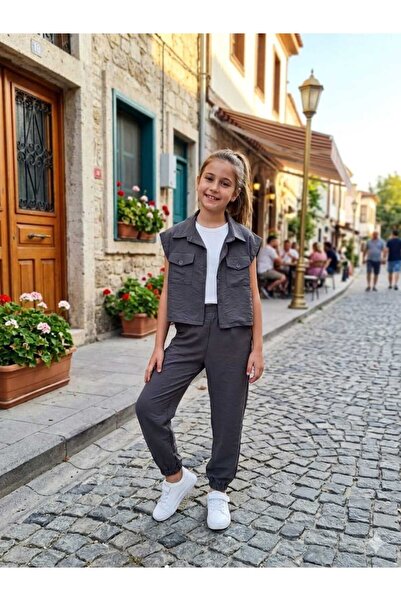 Eray Girl's Vest and Parachute Fabric 3-Piece Suit