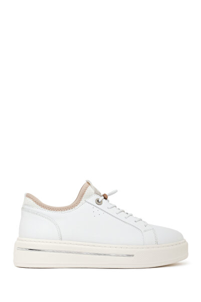 Derimod Erkek Beyaz Bağcıklı Kalın Tabanlı Deri Sneaker 26SFD676318