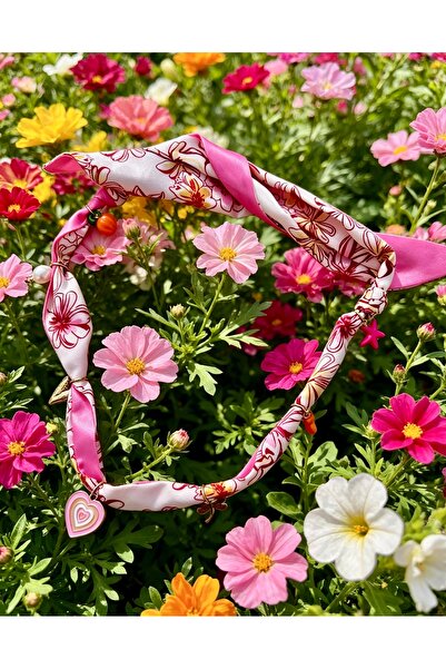 ayoljewelry Pembe Fular Desenli Floor Kolye – Charm Detaylı