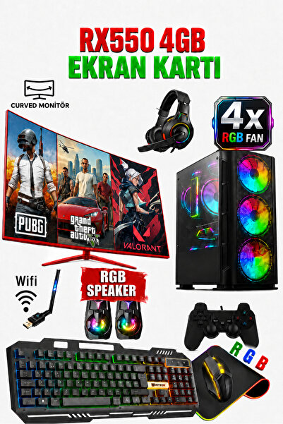 Dmc Nx19 (PUBG,GTA 5) I7 4770 16GB RAM,500GB HDD,256GB SSD,4GB RX550.24''oyun...