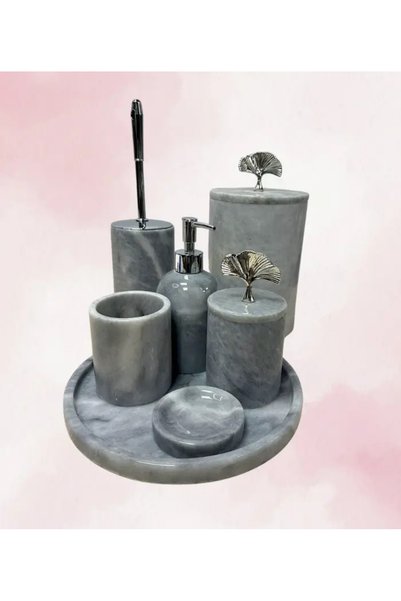 Home Ultra Luxury Gray 7-Piece Bathroom Set