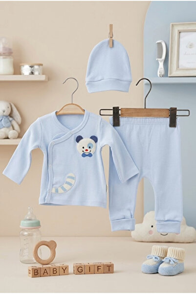 meyastore Baby Set with Teddy Bear Embroidery