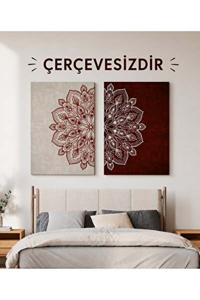 Meröka Çerçevesiz Ebedi Aura Kozmik Harmoni Modern Premium Mandala Tablo Seti...