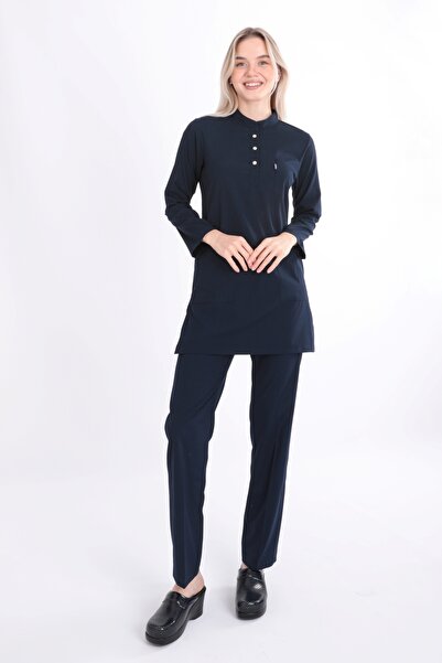uçak iş giyim Tesettür Karya Lycra Women's Nurse and Doctor Uniform Scrubs Se...