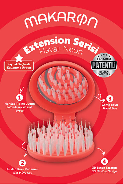 PROCO Beauty Makaron EXTENSION-Perie de păr tridimensională 3D flexibilă cu o...