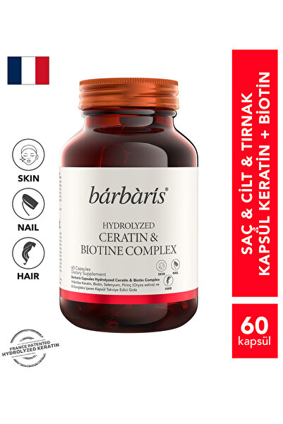 Barbaris Keratin & Biotine Complex - 60 Kapsül - Hidrolize Keratin, Biotin, S...
