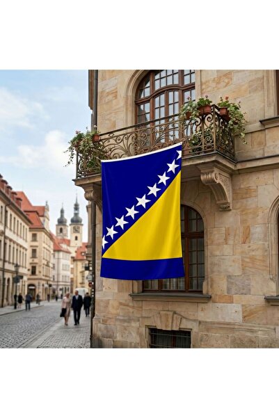 puntodizayn Bosna Hersek Bayrağı Premium Raşel Kumaş 150x225 Cm