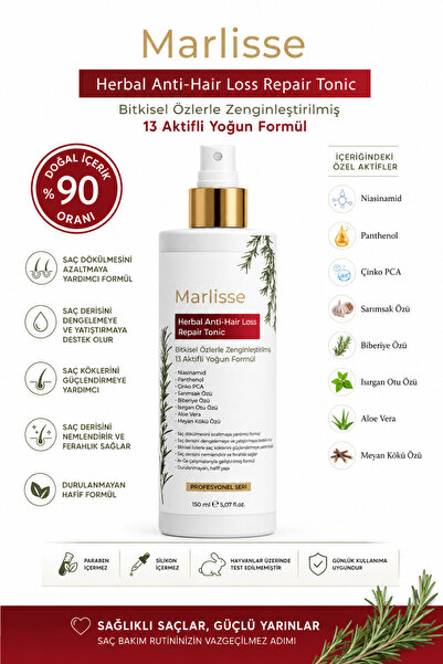 MARLİSSE 13 Aktifli Saç Toniği 150 ml - Biberiye Sarımsak Isırgan Özlü