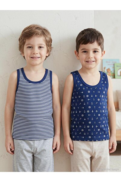 Civil Boys Sailor 2-10 Yaş Erkek Çocuk 2'li Atlet - Standart 8-9 Yaş