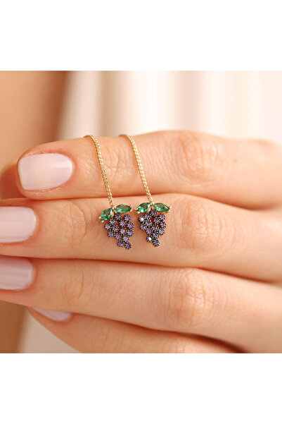 Sembol Gold 14 Ayar Altın Grape Küpe