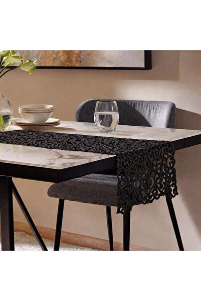 PAN HOME Arbena Lasercut Table Runner 30x120cm-black