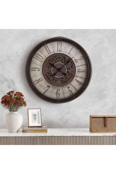 PAN HOME Daifugo Light Gear Clock Dia 75.6cm - Beige