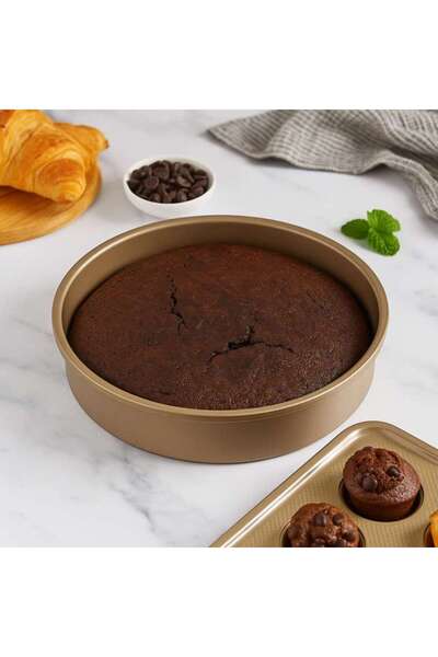 PAN HOME صينية كيك دائرية نحاسية بلانش قطر 25×5 سم