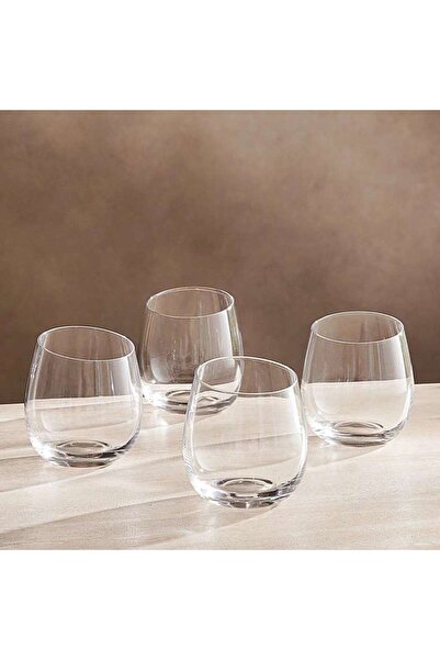 PAN HOME Eddi Slope Rim 4-piece Tumbler Glass Set 390ml -clear