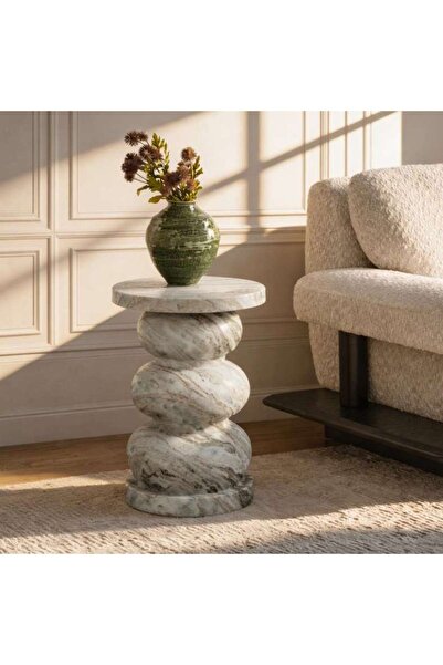 PAN HOME Zedian End Table Marble - Brown