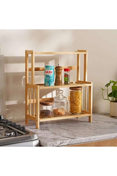 PAN HOME Natura 3-Tier Bamboo Kitchen Shelve 43x18x50cm -Natural