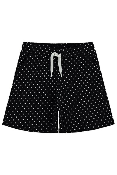Civil Girls Polka Dot Shorts for Ages 6-9 - Black