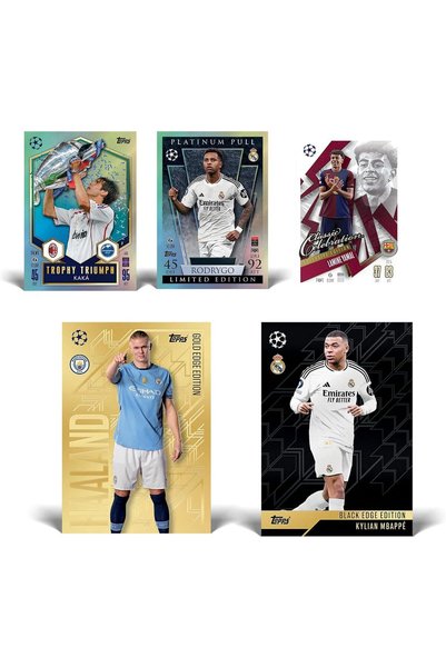 TOYFEST Topps Match Attax 24-25 UEFA Şampiyonlar Ligi Avrupa Ligi Konferans Ligi Futbolcu Kartları - 4 PAKET