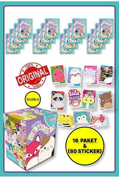 TOYFEST Panini Squishmallows Sticker Çıkartma - 16 Paket ( 80 Adet Sticker )