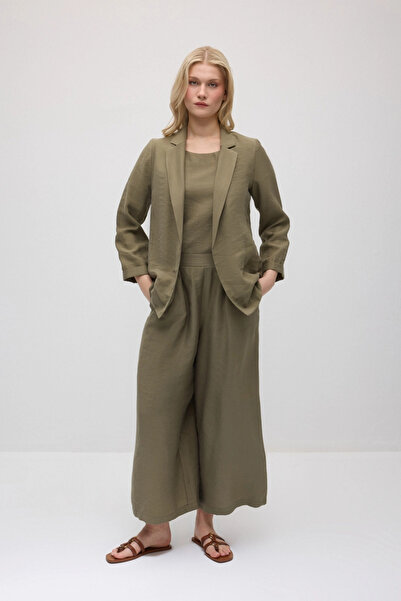 Gusto Bol Paça Tencel Pantolon - Haki