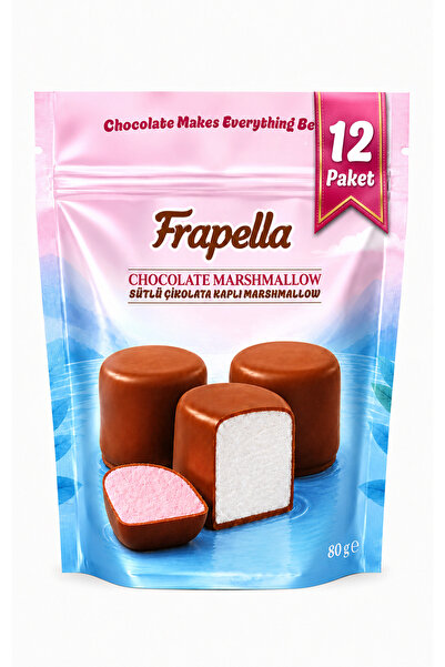 Frapella Sütlü Çikolata Kaplı Çilek Ve Vanilya Aromalı Marshmallow 80 Gr. x 1...