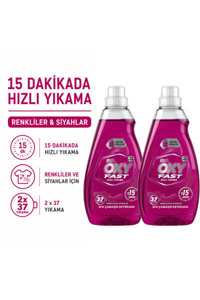 MR.OXY Fast Hızlı Yıkama Sıvı Çamaşır Deterjanı Renkliler&Siyahlar İkili