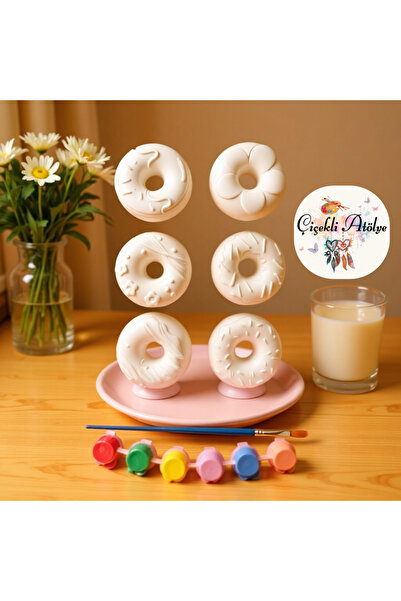 çiçekli atölye BOYAMA DONAT 6 FARKLI MODEL YETİŞKİN VE ÇOCUKLAR İÇİN ETKİNLİK