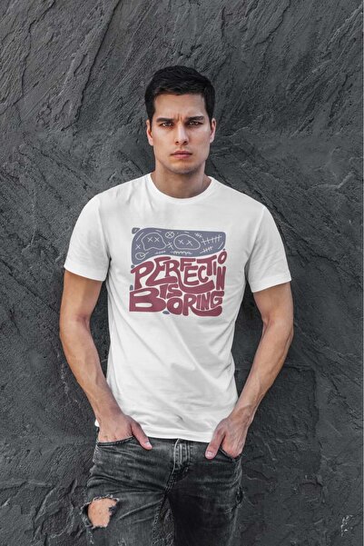 buzagi tasarım ürünleri Perfection Digital Printing Regular Fit White Unisex ...