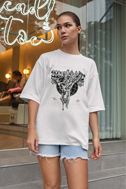 buzagi tasarım ürünleri Urban Oversize Unisex White T-Shirt