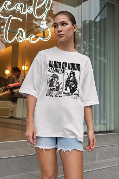 buzagi tasarım ürünleri Urban Oversize Unisex White T-Shirt