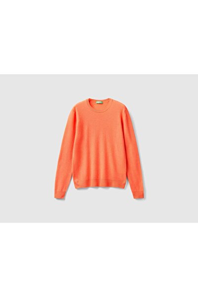 United Colors of Benetton Women's Cream Merino Wool Sweater with Round Neck