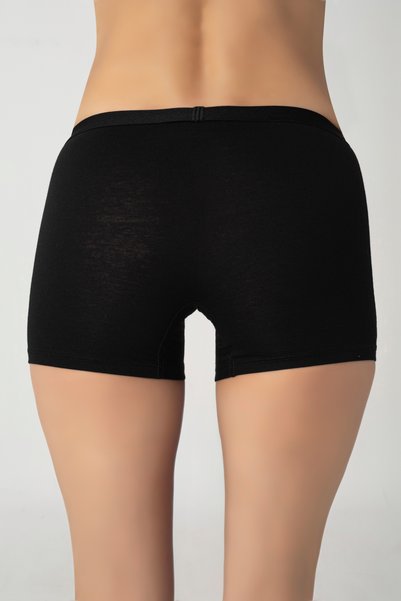 ROCMAY 3-Pack Advantage Package Women's Black Modal Boxer Comfortable Flexible Boxer Briefs - 1006