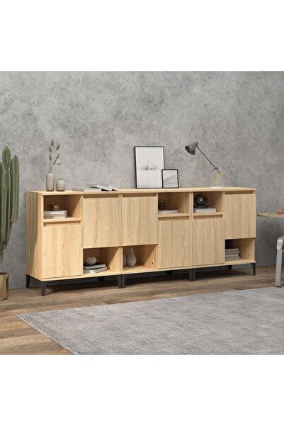 Concept Servante, 3 buc, stejar sonoma, 60x35x70 cm, lemn prelucrat