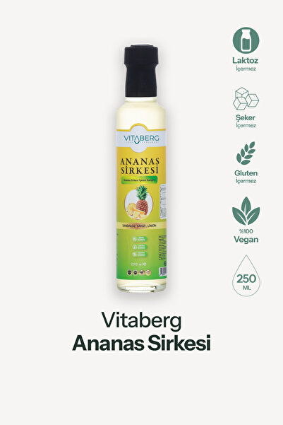 Vitaberg Ananas Sirkesi | Sandaloz Sakızı ve Limon İçeren Sirke Karışım 250 ml