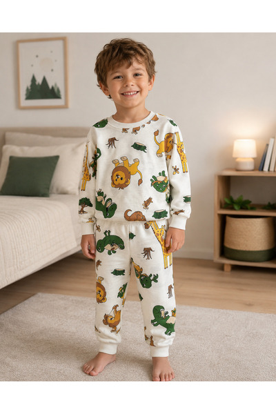 Fil Kids Dečački set od Pamuk dela Čupkani materijal beli safari Sa deznom zi...
