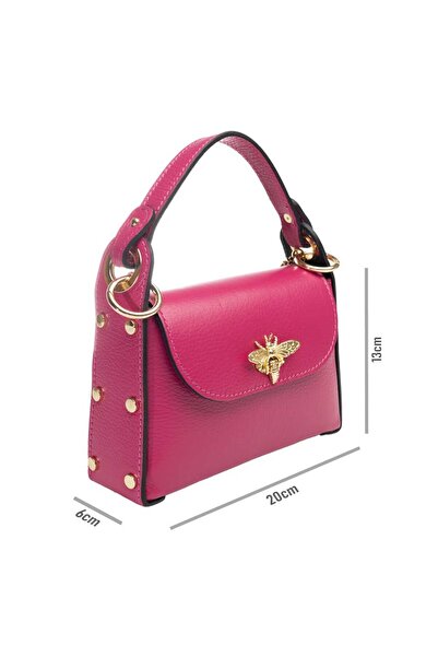 TORO NERO Geantă de damă Iris din piele naturală fuchsia