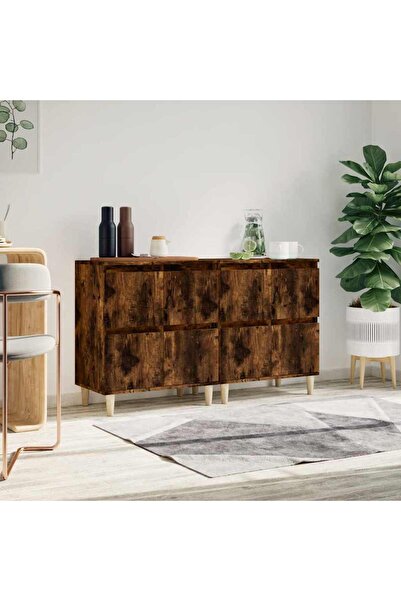 Concept Servante, 2 buc, stejar afumat, 60x30x75 cm, lemn prelucrat