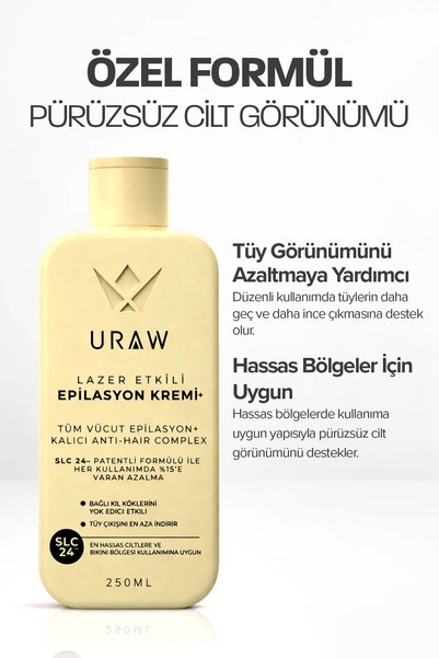Uraw Depilatory Hair Removal Cream |   3-Piece Hair Removal Care Set