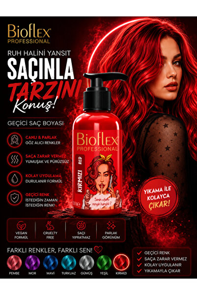 Bioflex Natural Hair Color Geçici-renkli Amonyaksız Kırmızı Renkli Saç Boyası...