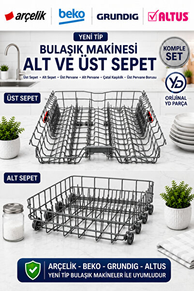 ARÇELIK-BEKO-DISHWASHER BOTTOM-UPPER BASKET LIFT SET (CHECK THE MODEL IN THE IMAGE)