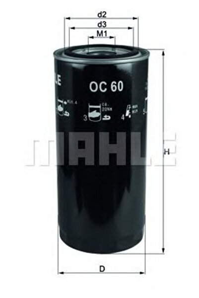 Mahle Original Filtru de ulei OC 60