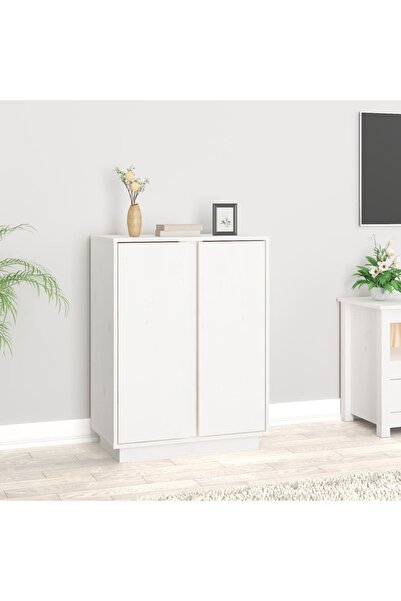 Concept Servantă, alb, 60x35x80 cm, lemn masiv de pin