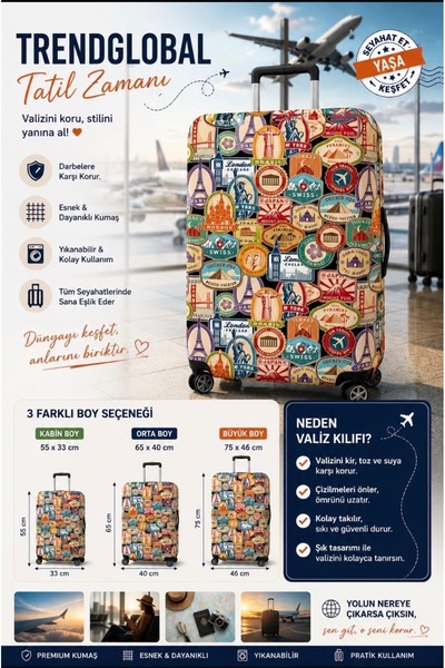 Trendglobal Προστατευτική θήκη βαλίτσας βαλίτσας Honolulu Pattern