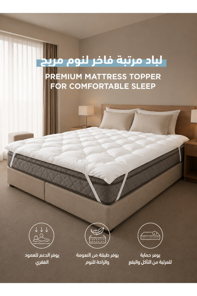 House One لباد وغطاء مرتبة سكون طراز فندقي 8 سم أبيض
