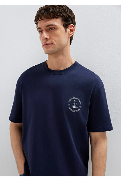 Mavi Erkek Lacivert Baskili Tişört Koyu Lacivert T-shirt