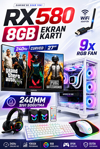 Dmc N153 (PUBG,GTA 5 ) I7 2600,16GB RAM,500GB HDD,256GB SSD,RX580,27''240hz C...